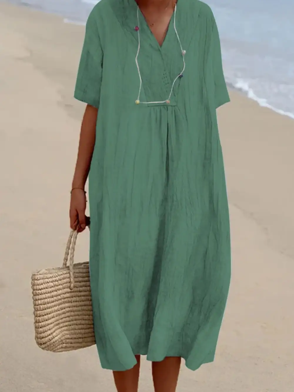 Short Sleeve Midi Dress