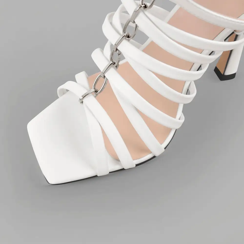 Open Toe Gladiator Hoof Heel Sandals
