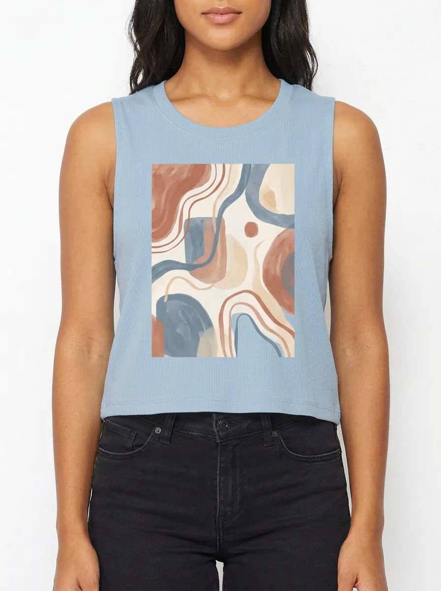 Women's Abstract Art Boho Aesthetic Printed Muscle Tank Top