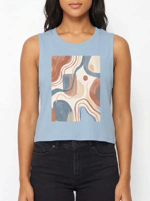 Women's Abstract Art Boho Aesthetic Printed Muscle Tank Top