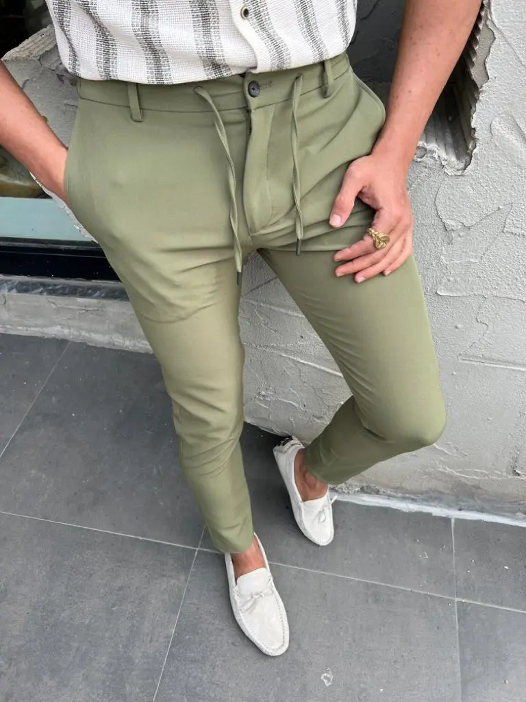 Rope Detail Slim Fit Tailored Trousers