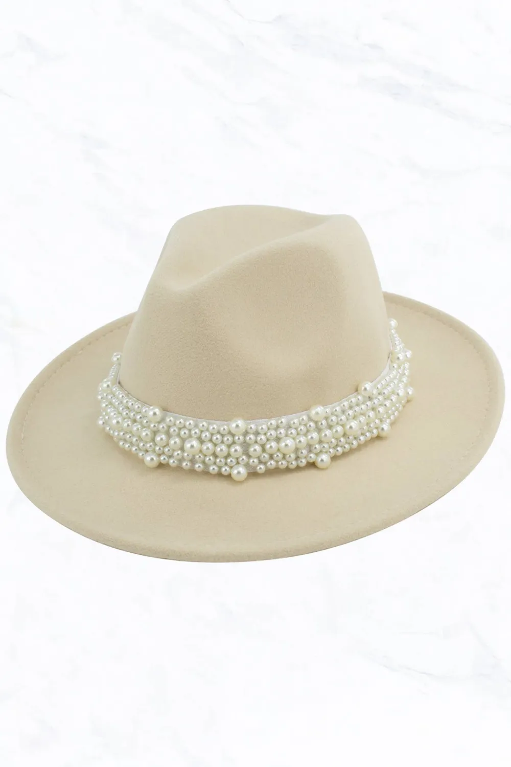 New Style Fashion Fedora Jazz Hat with Wide Pearl Belt