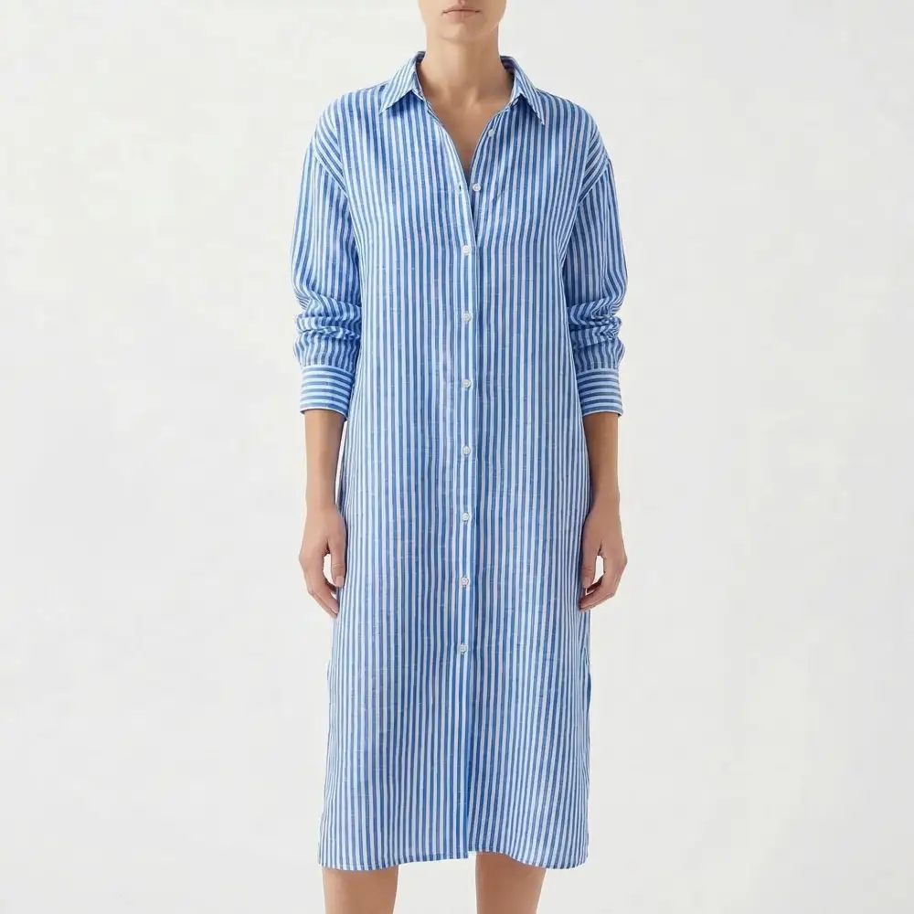  Striped Shirt Dress