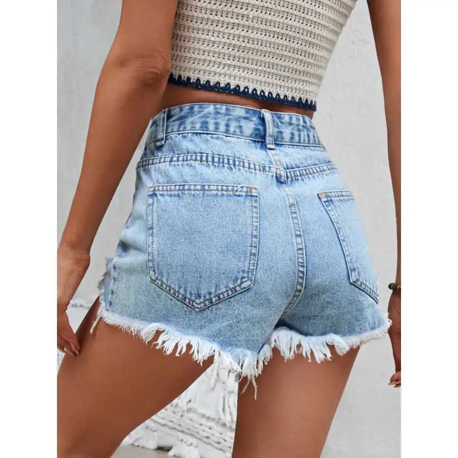 Modern Raw Hem Denim Shorts