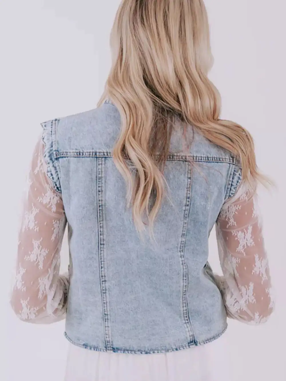 Scalloped Trim Patch Pocket Button Front Vest