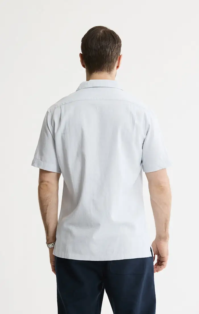 Linen Blend Short Sleeve Camp Shirt