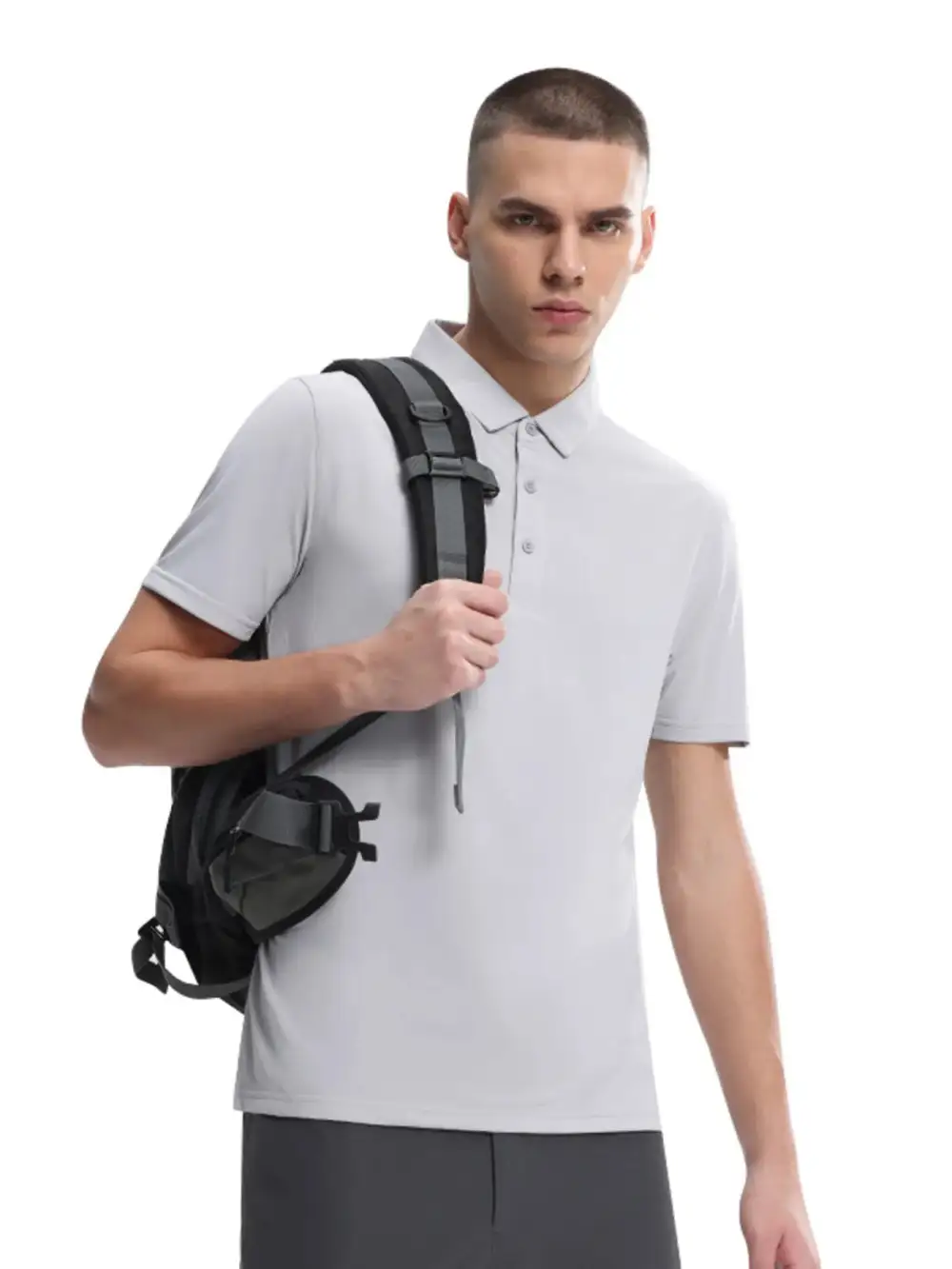 Straight Fit Short Sleeve Collared Polo Shirt