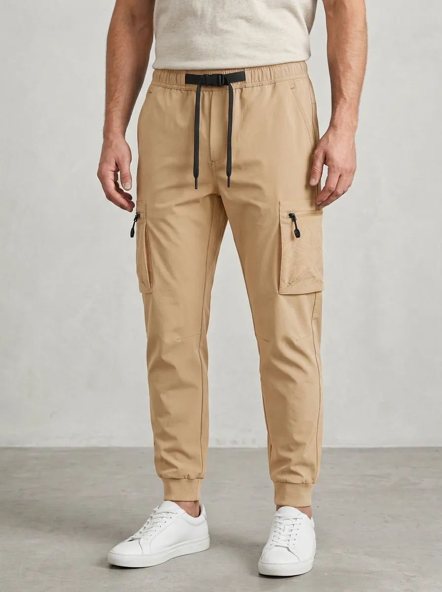 Outdoor-Inspired Geometric Graphic Print Street Look Men's Cargo Jogger Pants