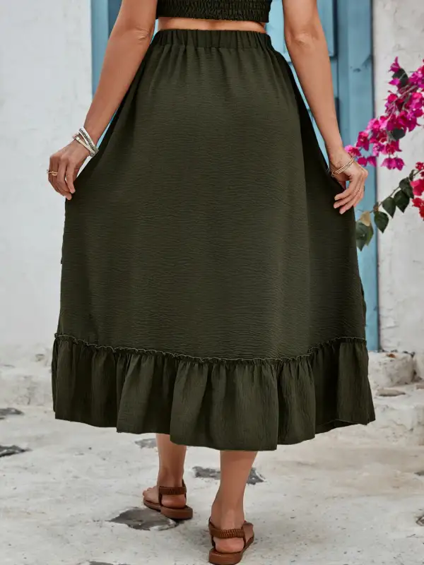 Layered Ruffle Trim Ruffled Detail Skirt