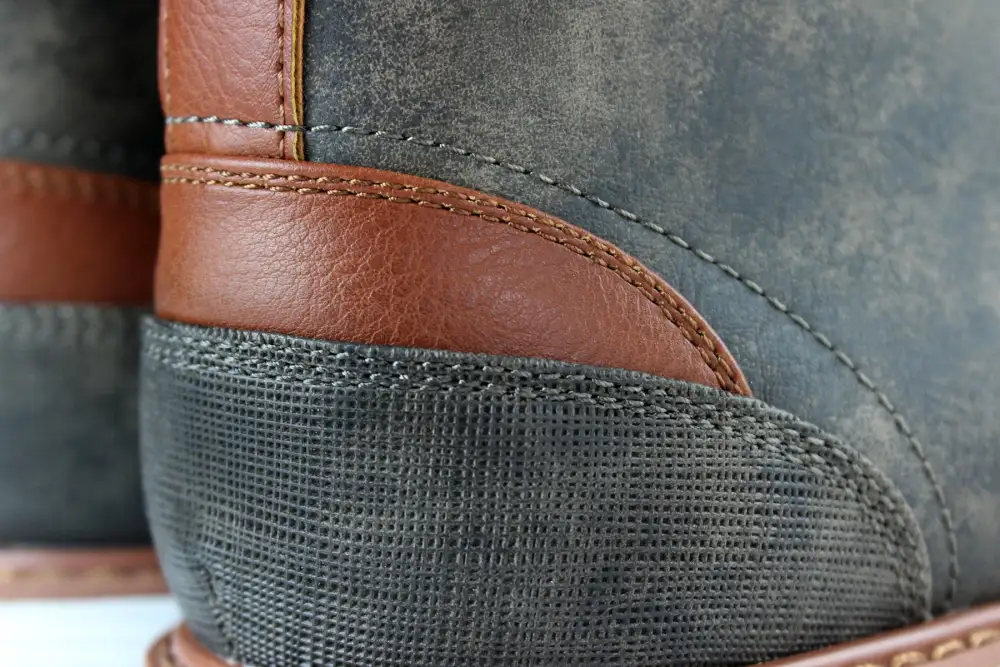 Faux-Leather Lace-Up Textured Chukka Boots