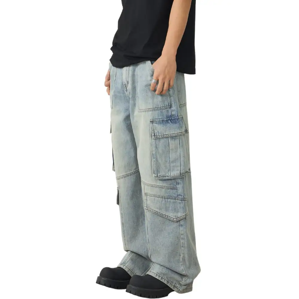 Relaxed Cargo Denim Jeans