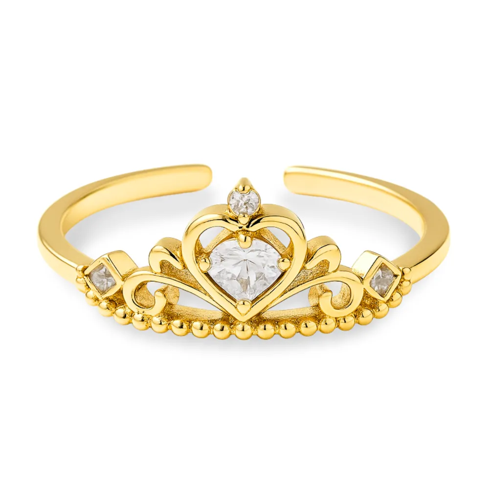 Heart Crown Adjustable Ring
