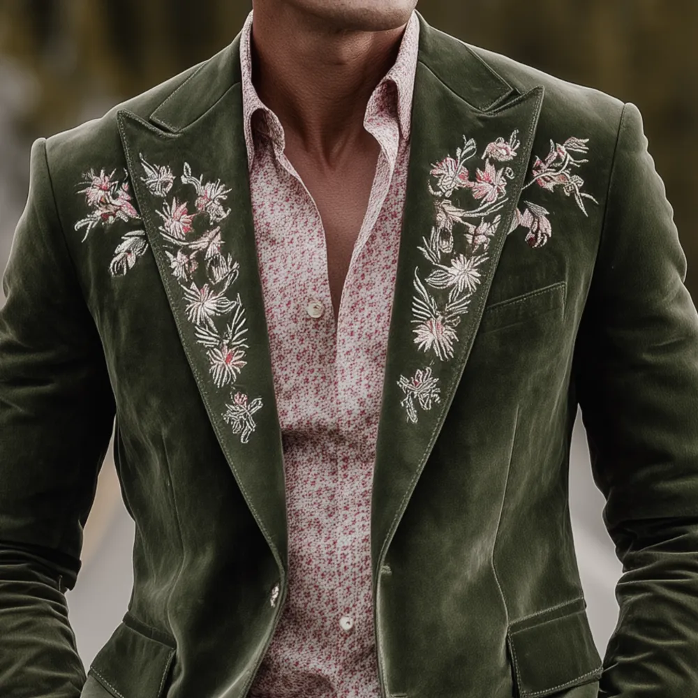 Suede Button Blazer
