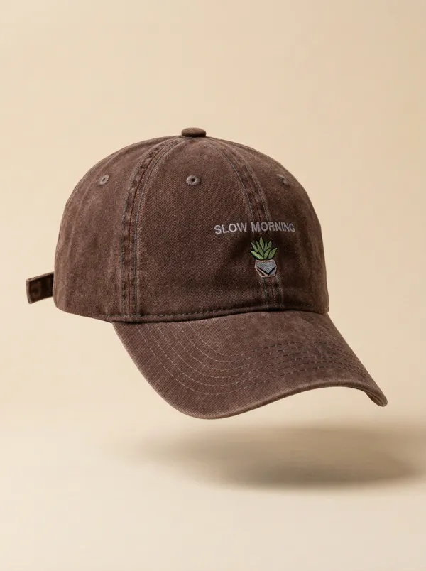 Classic Plant-Lover Slow-Morning Embroidered Unisex Baseball Cap