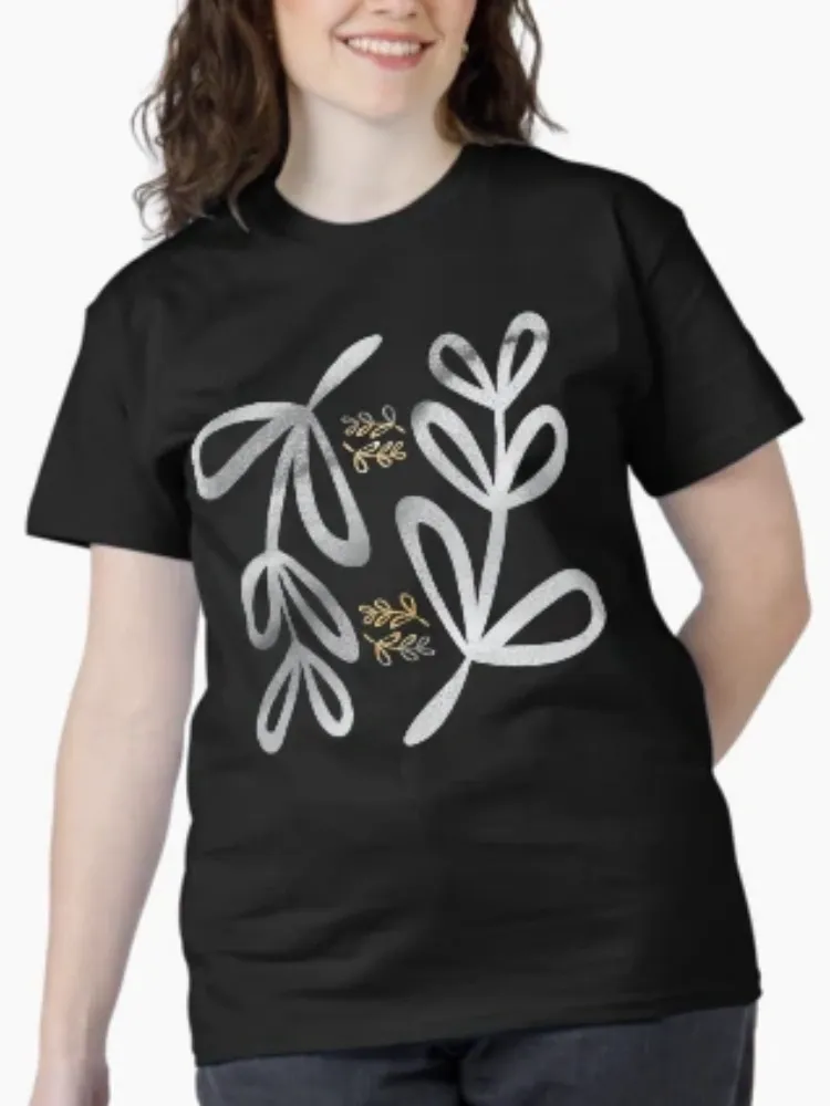 Women's Graphic Floral Print Crew Neck Short-Sleeve T-Shirt