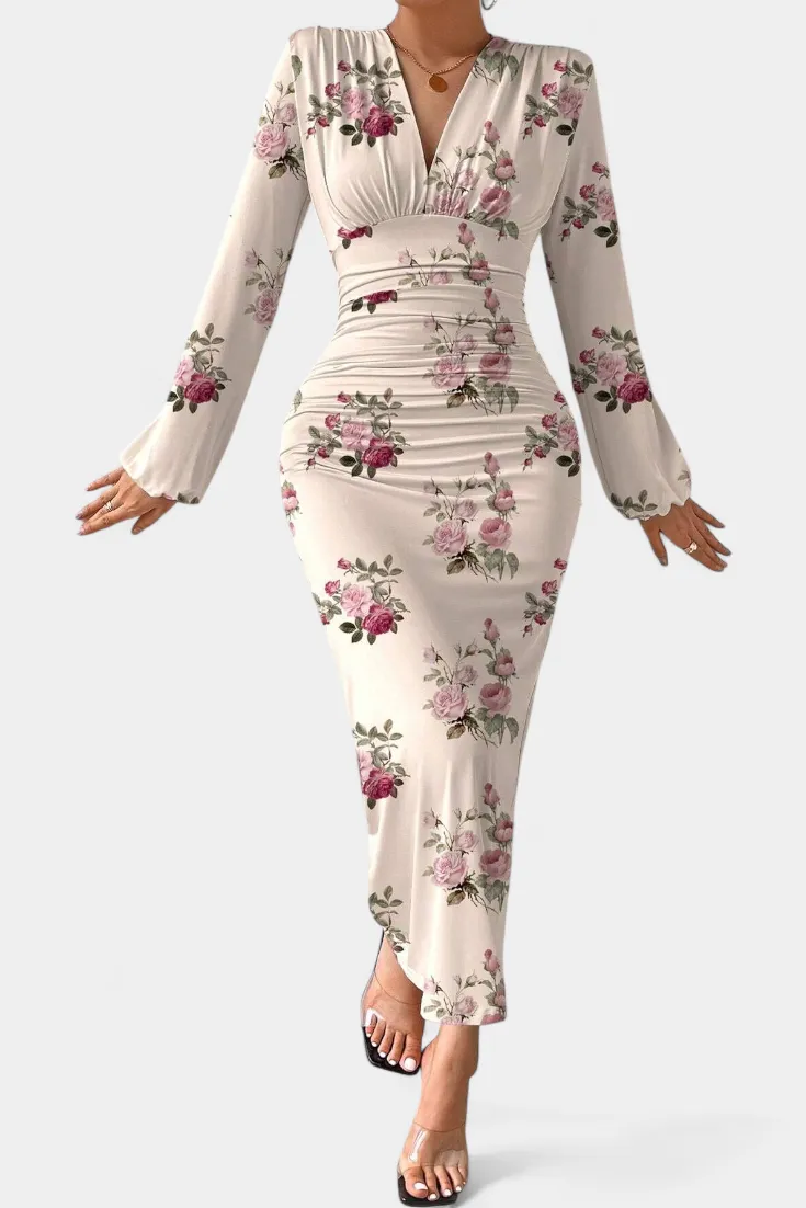 Gradient-Print Midi Dress