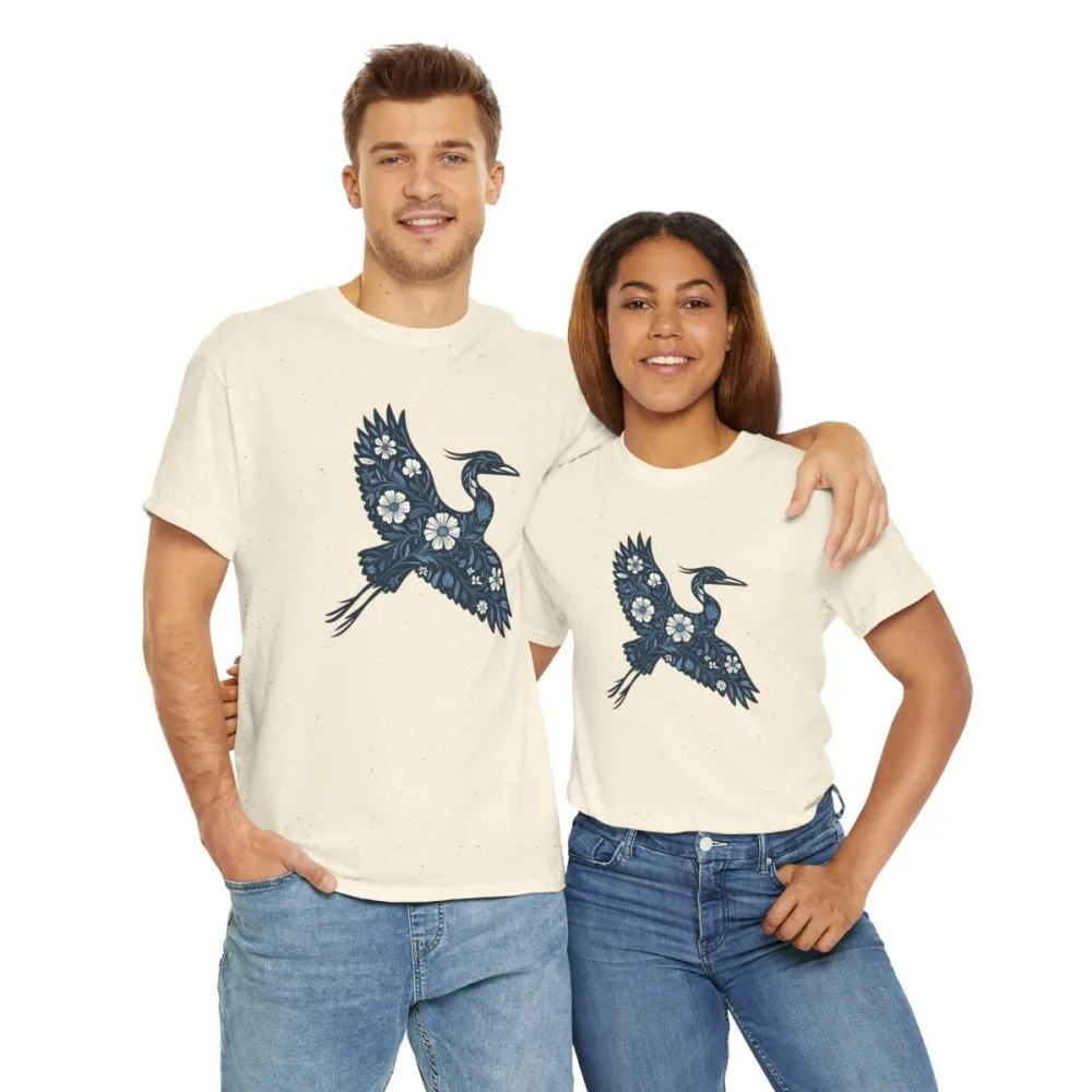 Floral Heron Unisex T-Shirt