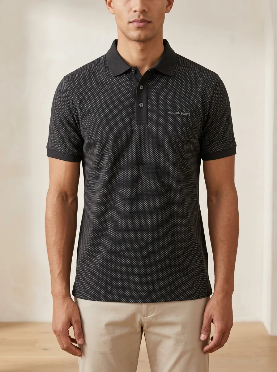 Classic Polka-Dot Men's Polo Shirt