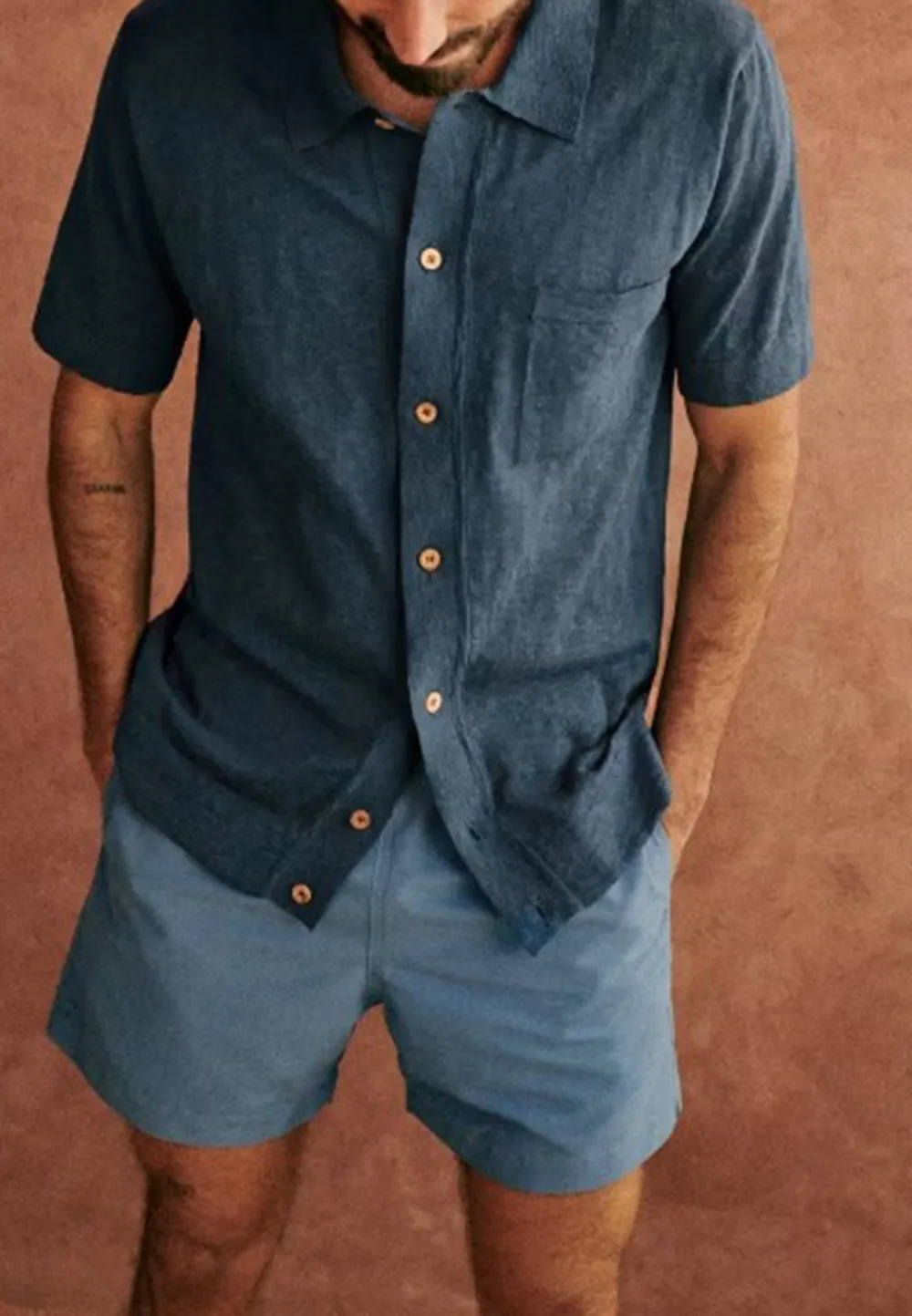 Burgundy Patch Pocket Short Sleeve Camp Shirt