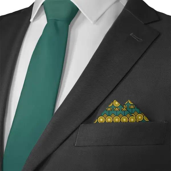 Crisp Neat Art Deco Pocket Square