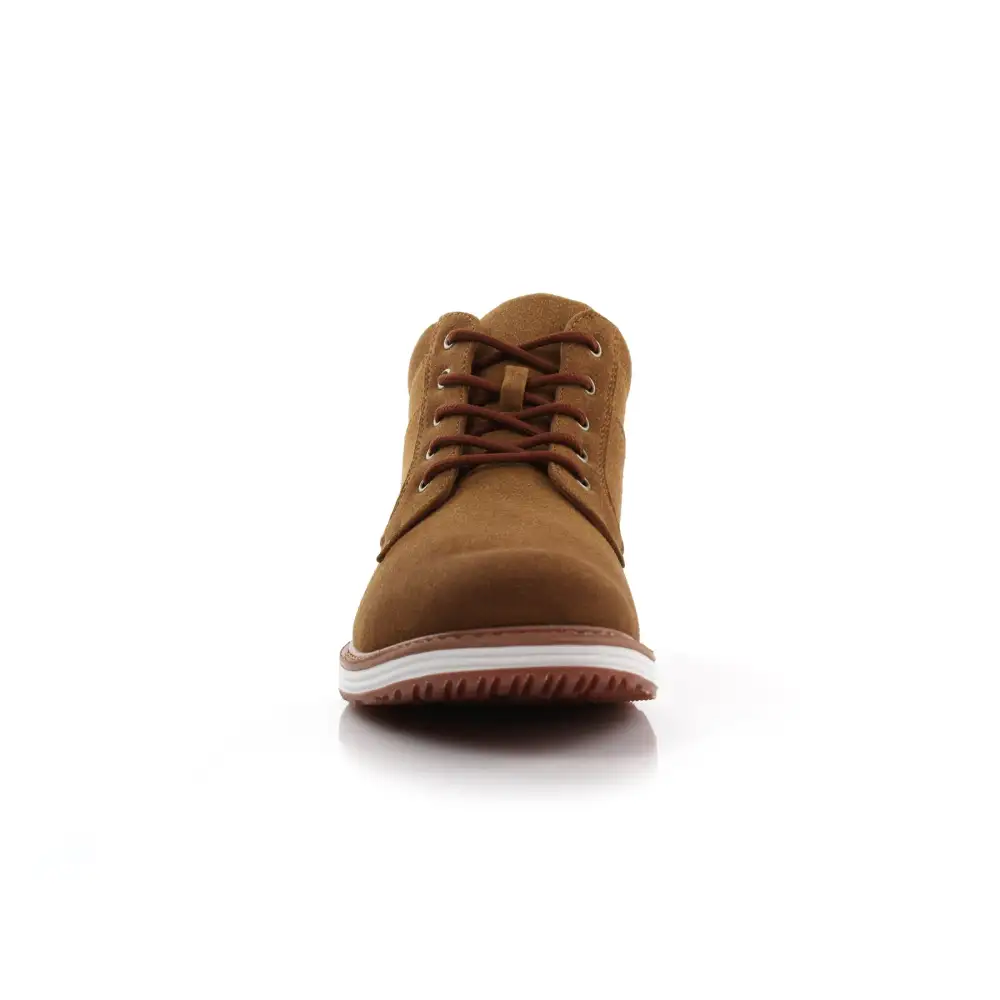 Faux-Suede Suede Lace-Up Chukka Boots