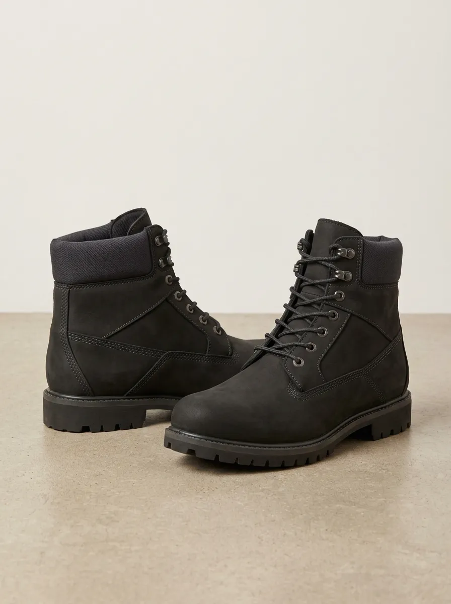 Unisex Minimalist Solid Color Print Work Boots