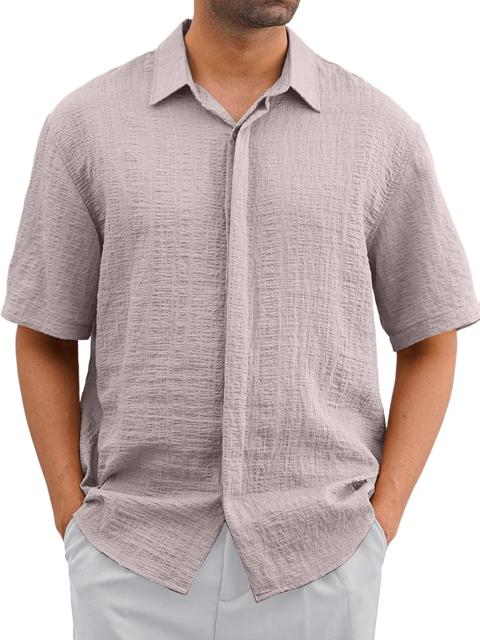 Everyday Layered Short Sleeve Button Front Shirt