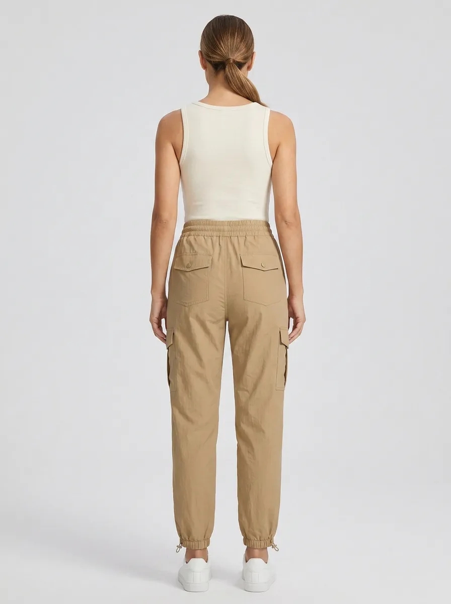 Elastic-Waist Outdoor Breathable Casual Breathable Cargo Pants