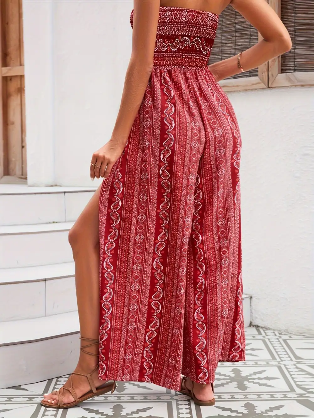 Diane Boho Strapless Jumpsuit