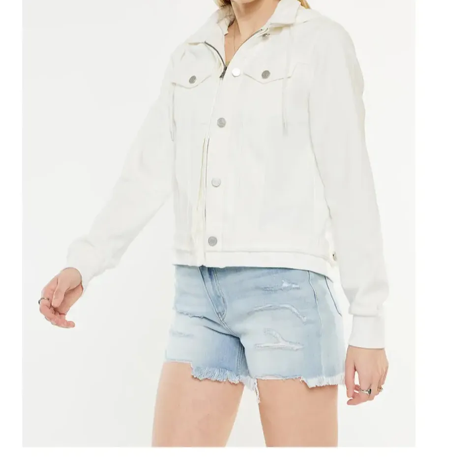 White Hooded Denim Jacket