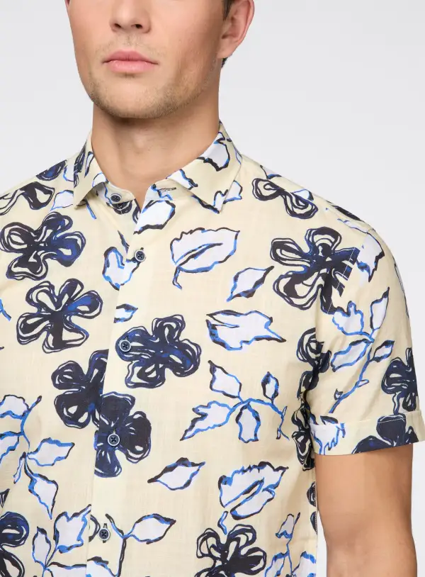 Botanical Linen Effect Shirt