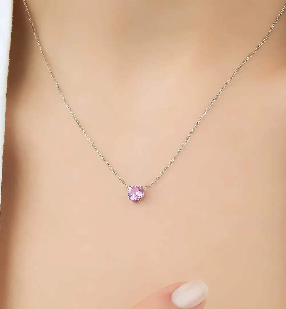 Sapphire Solitaire Necklace