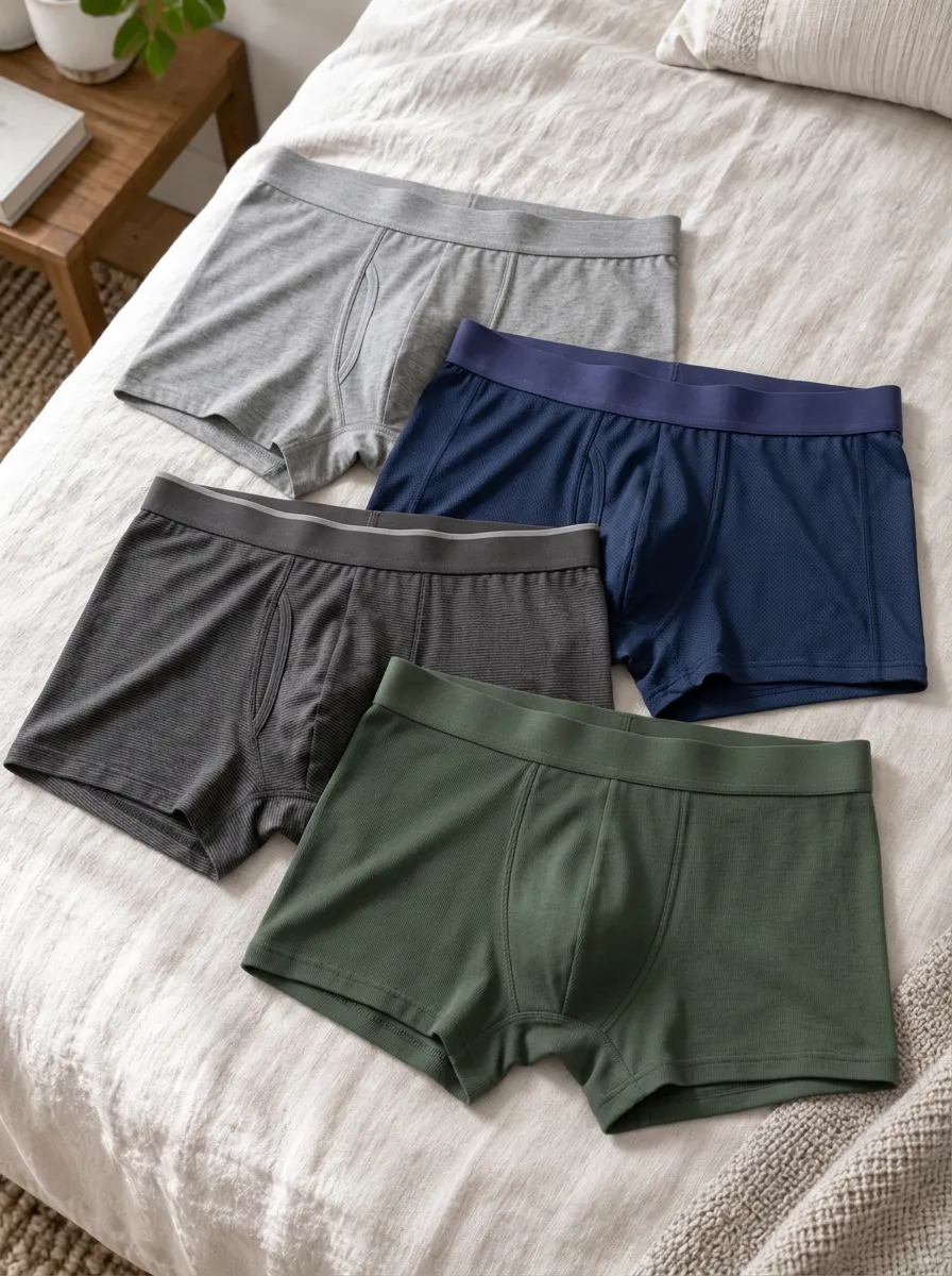 Men's Everyday Series Breathable Patterned Boxer Briefs Set