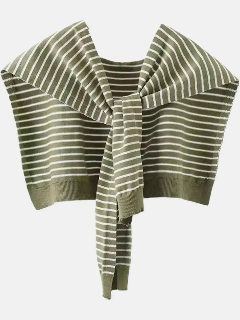Striped Contrast Knit Scarf