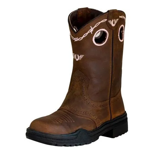 Layered Men's Denim Boots With Pull On