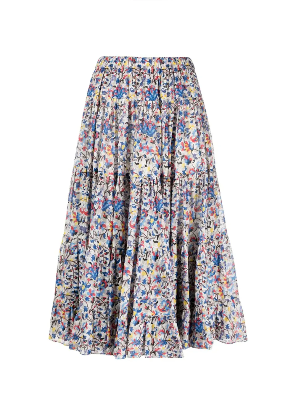 Floral Print Colorblock Casual Skirt