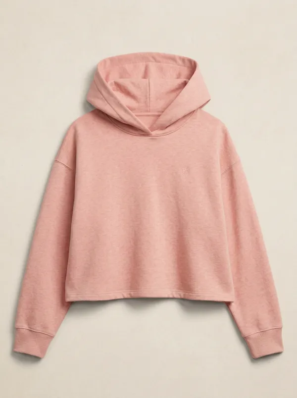 Women's Minimalist Aesthetic Small Flower Embroidered Cropped Hoodie