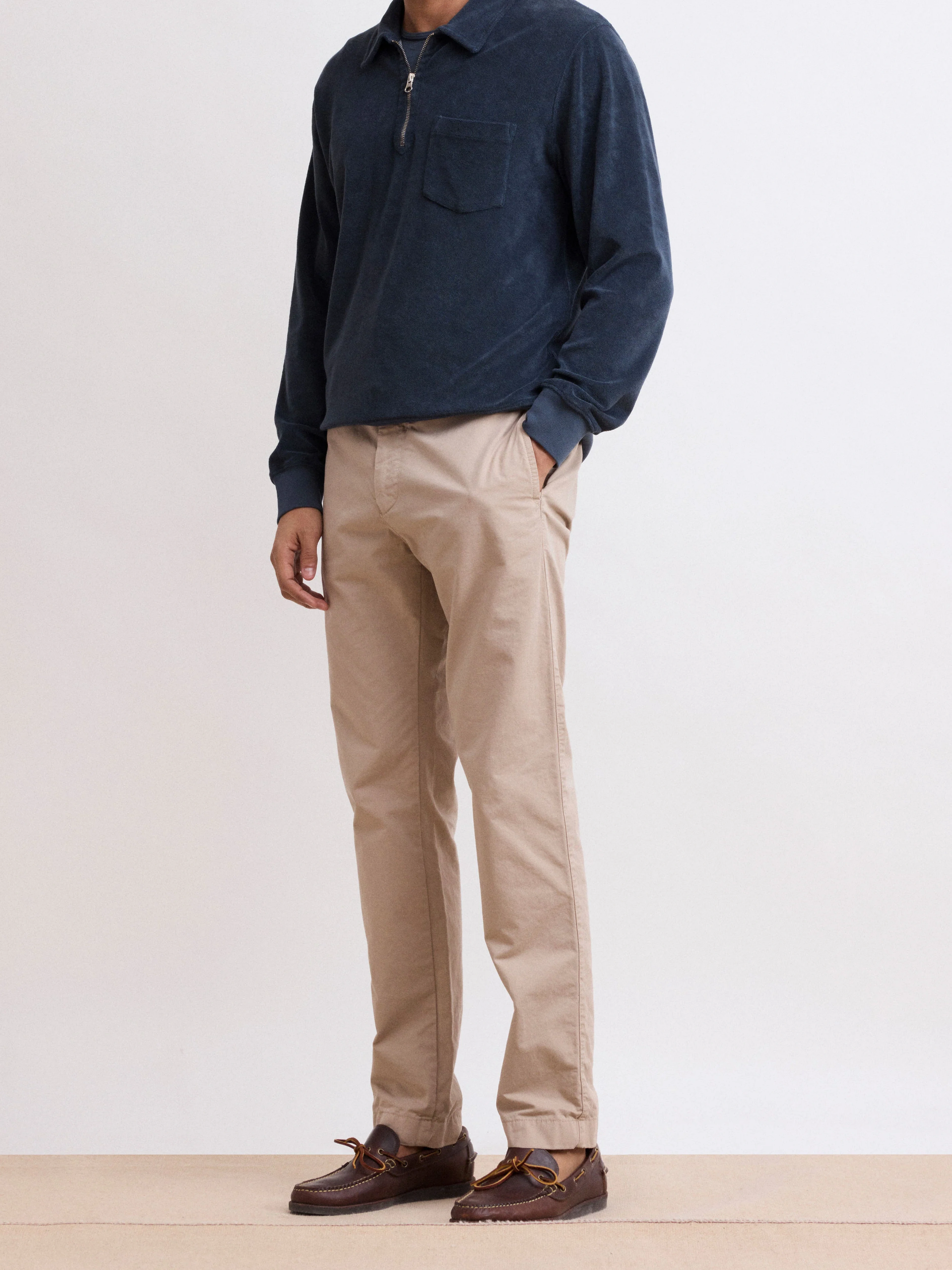 Men's Casual Style Beige Pants