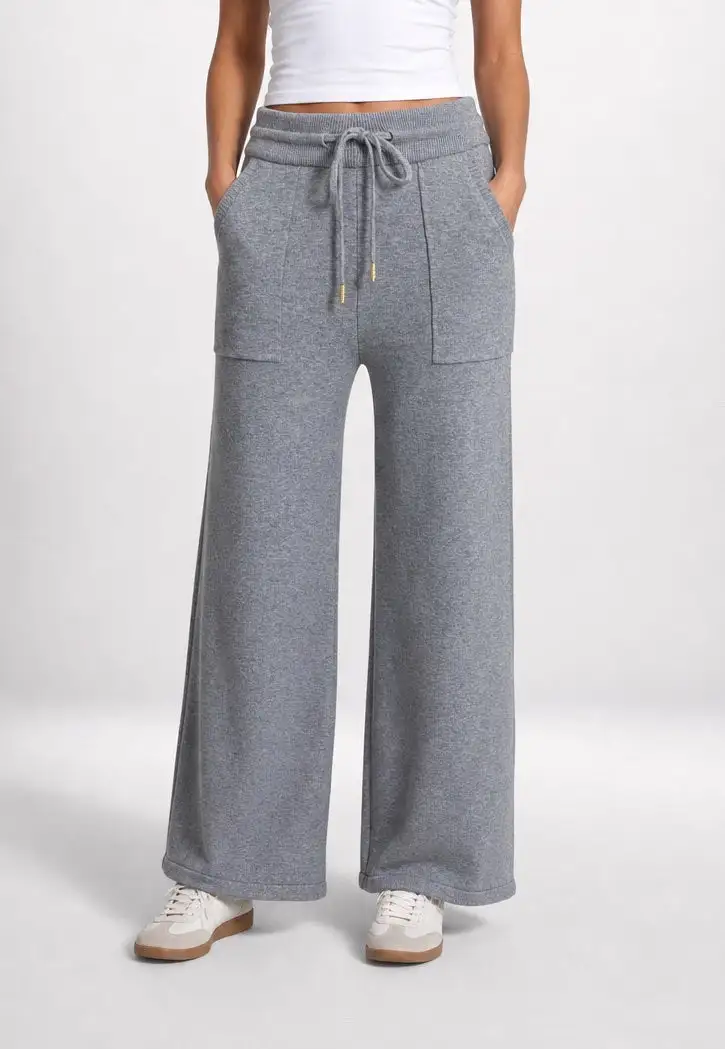 Wide Leg Knit Sweatpants