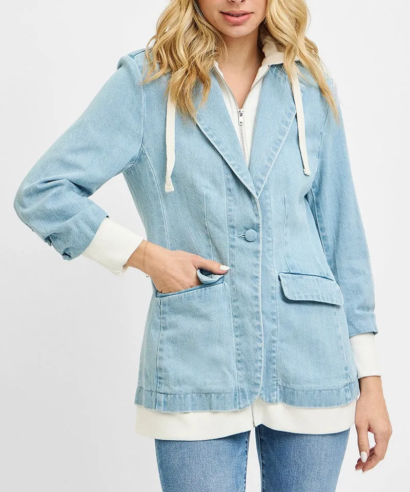 Tailored Refined Single-Button Blazer