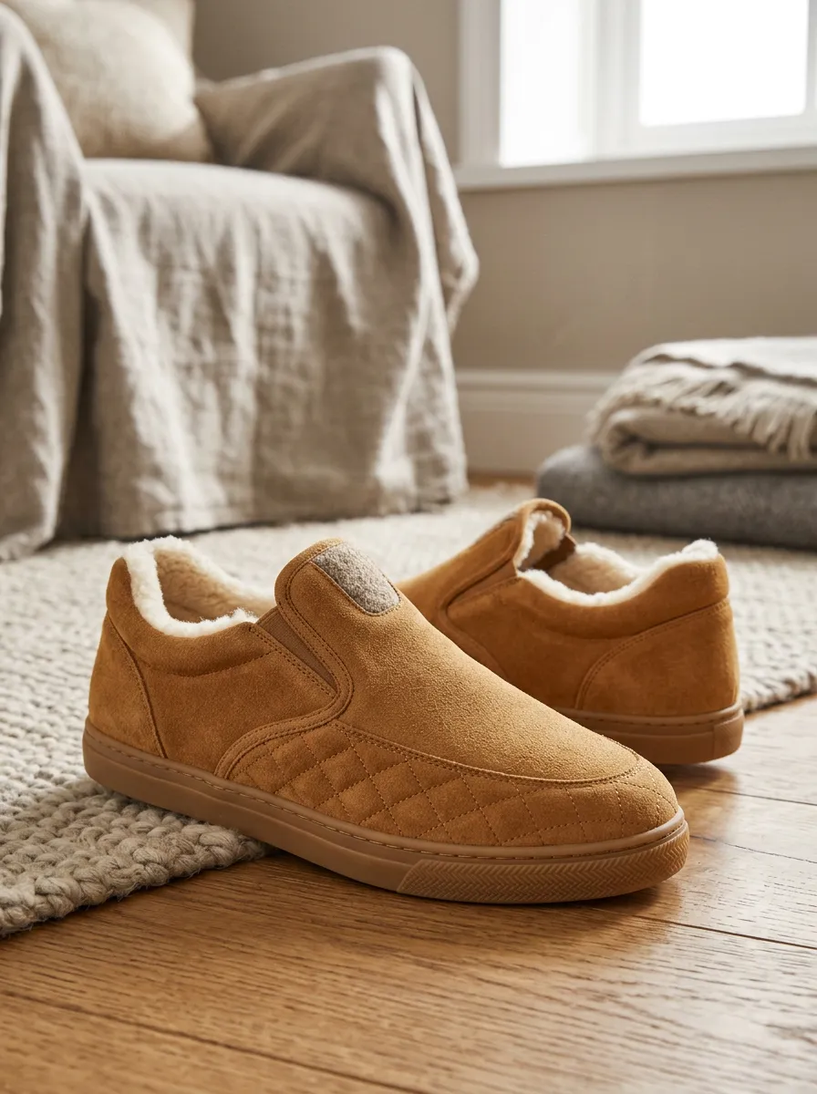 Classic Suede Look Quilted Sport Look Unisex Warm Wool Shoes