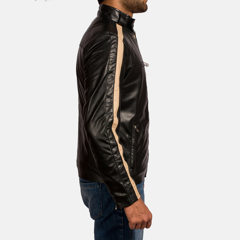 Men's Classic Clean Line Biker Leather Jacket