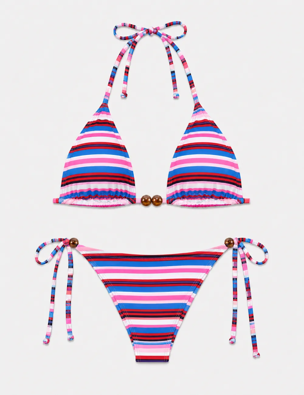 Halter Triangle Piece Bikini Set