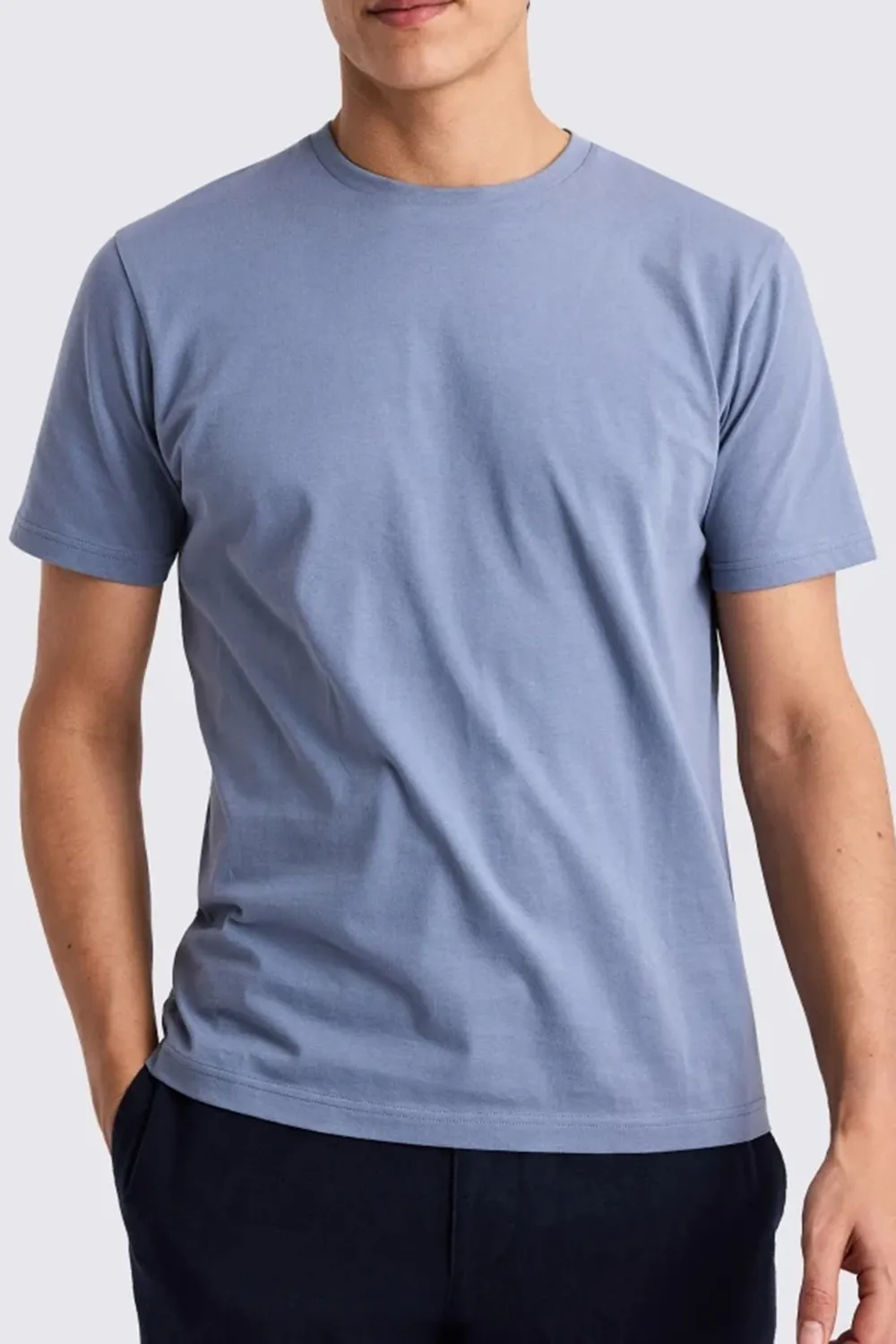 Cotton Breathable T-Shirt In Flintstone Blue