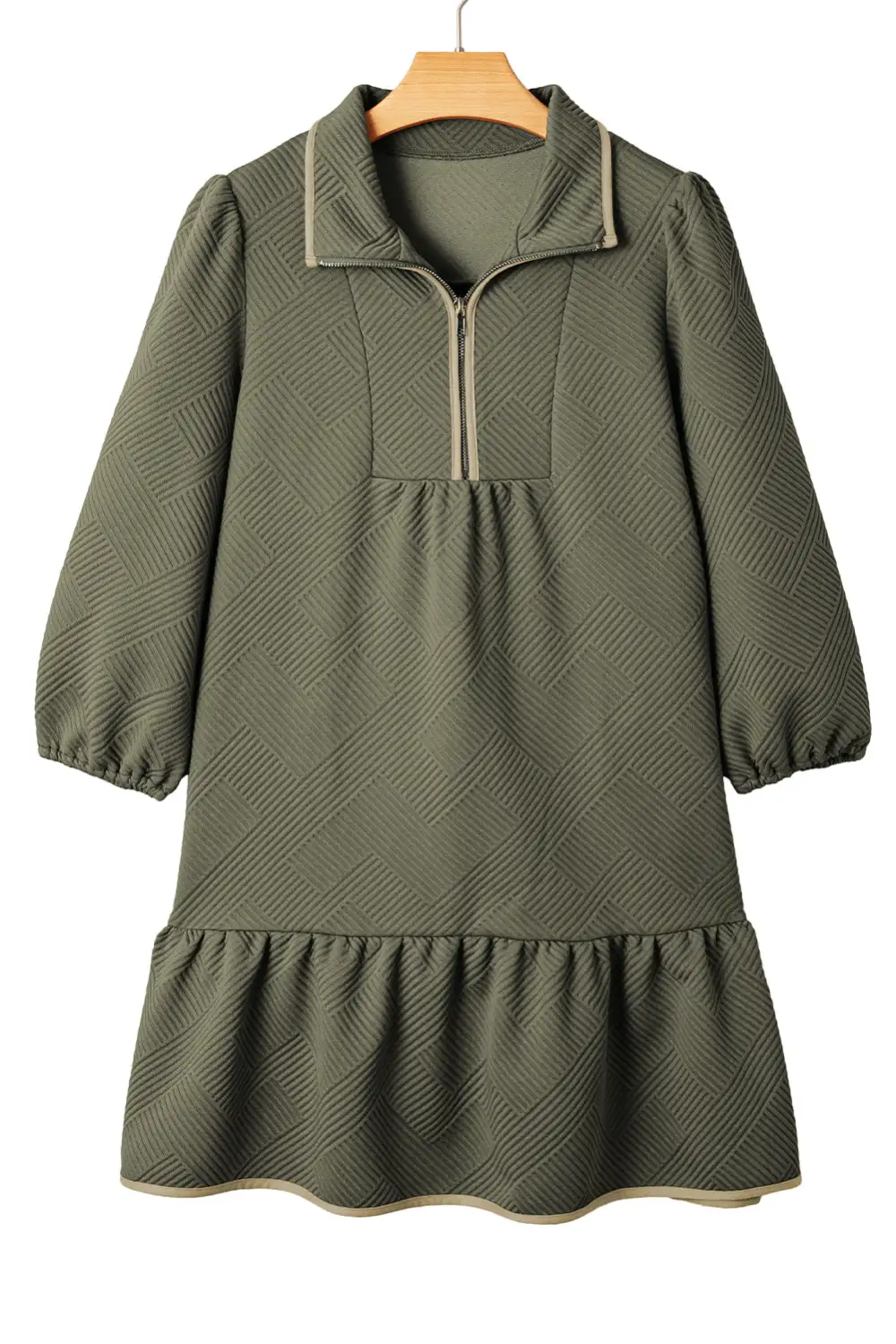 Smooth Finish Zip Front Mini Dress