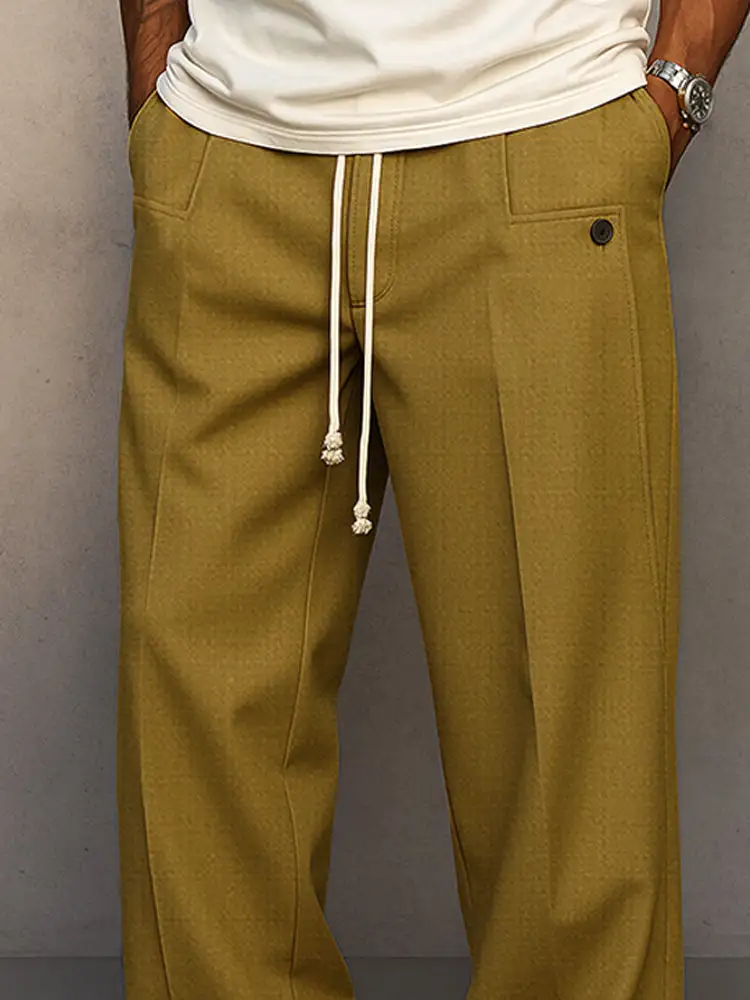 Relaxed Drawstring Waist Pants