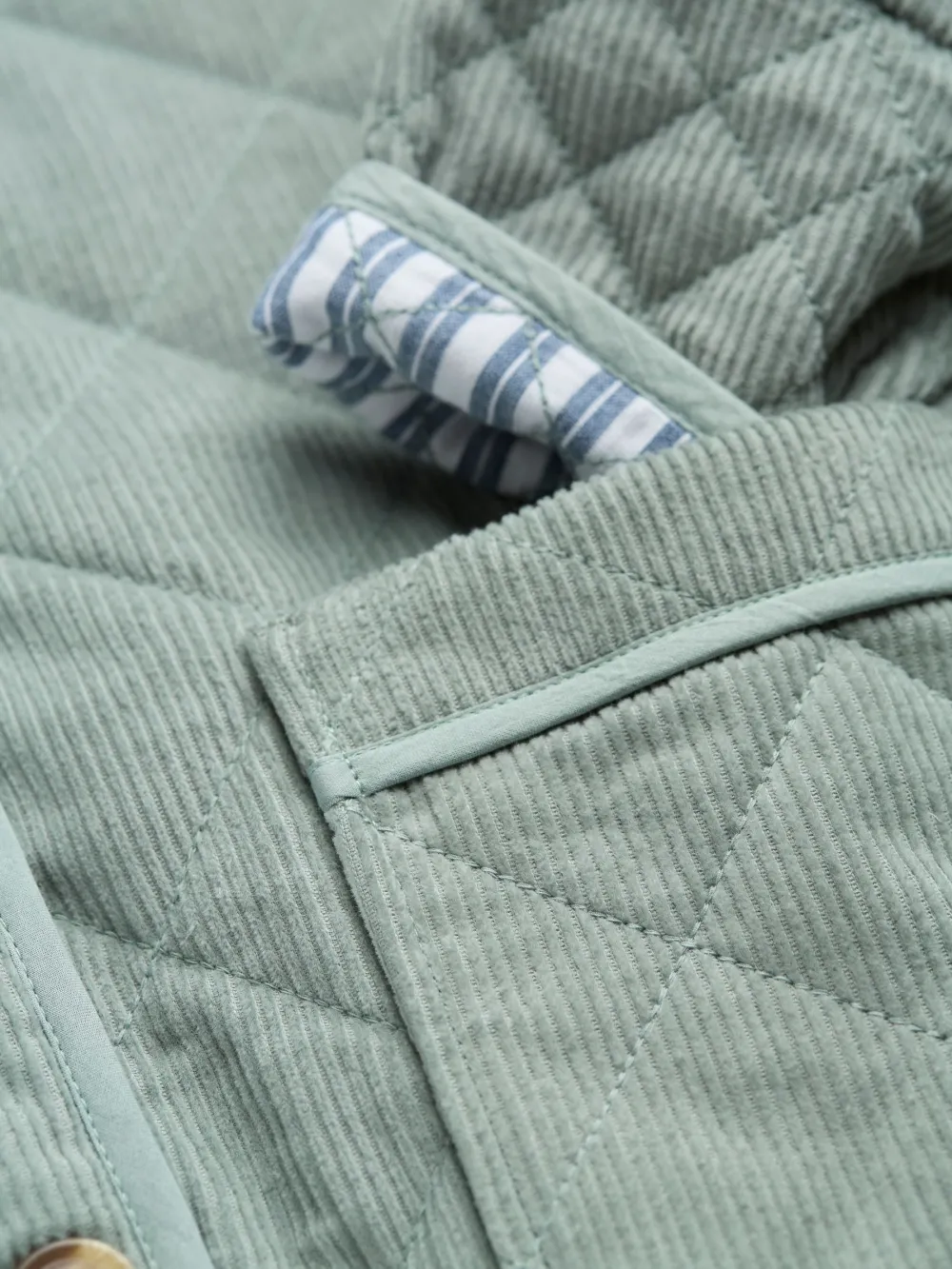 Maeve Light Blue Cord Quilted Jacket