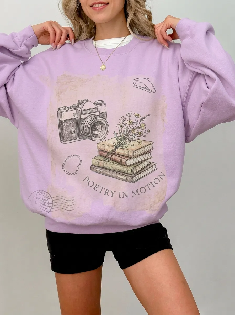 Women's Photography Books Poetry Graphic Sweatshirt