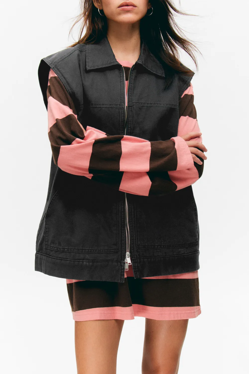 Canvas Zip Up Vest