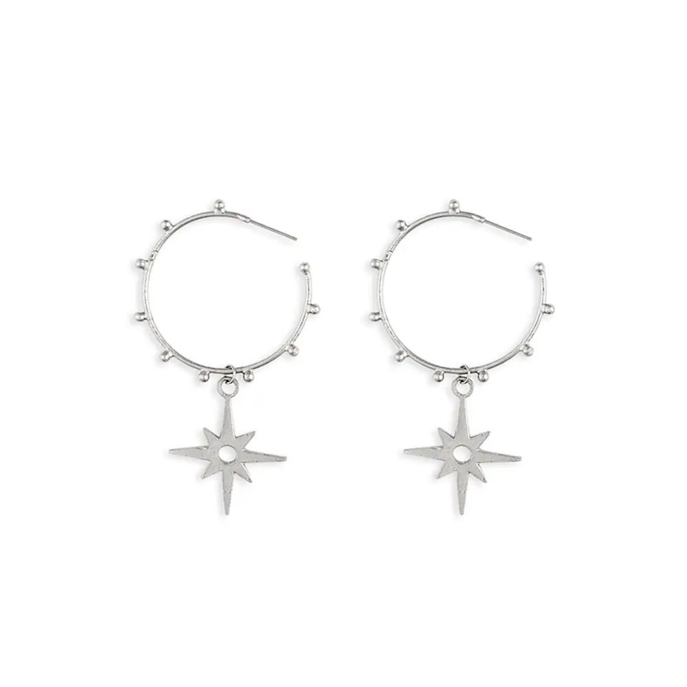 Celestial Star Hoop Earrings